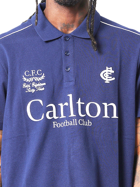 Carlton Blues Mens Adults Multi Logo Polo Shirt