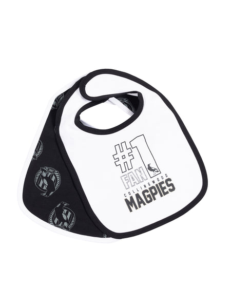 Collingwood Magpies Babies Infants 2 Pack Bib Set