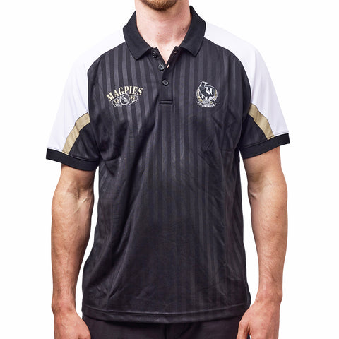 Collingwood Magpies AFL Mens Shaped Panel Poly Polo Shirt
