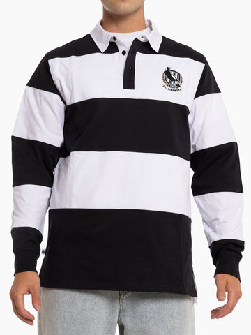 Collingwood Magpies Mens Adults Supporter Rugby Polo