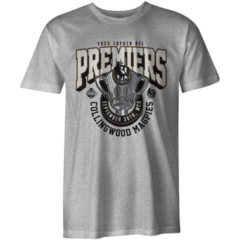 Collingwood Magpies 2023 Premiers Mens Adults P1 Grey Tee