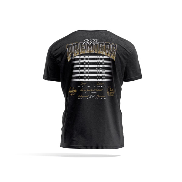 Collingwood Magpies 2023 Premiers Mens Adults P2 Flag Tee