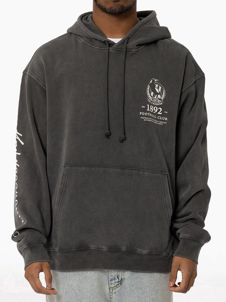 Collingwood Magpies Mens Adults Acid Wash Hoodie