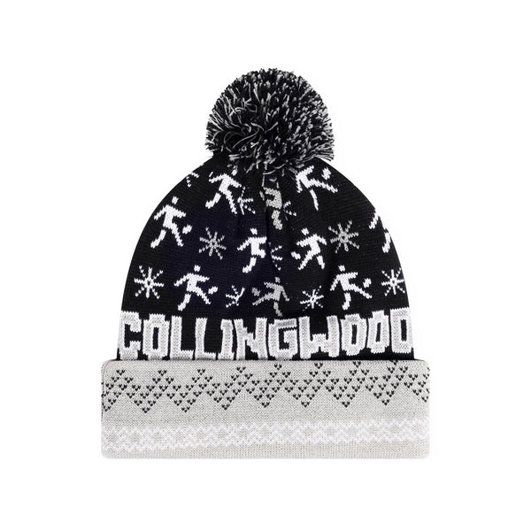 Collingwood Magpies Mens Adults Pom Pom Ugly Beanie