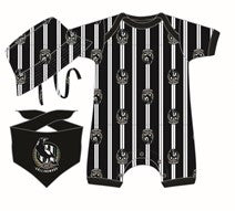 Collingwood Magpies AFL Baby 3-Piece Gift Set - Romper, Hat & Dribble Bib