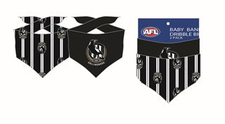 Collingwood Magpies AFL Baby Bandana Dribble Bibs - 2 Pack