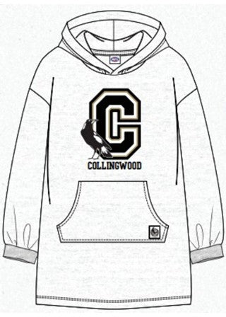 Collingwood Magpies Flanket Sherpie Over Sized Blanket Hoodie