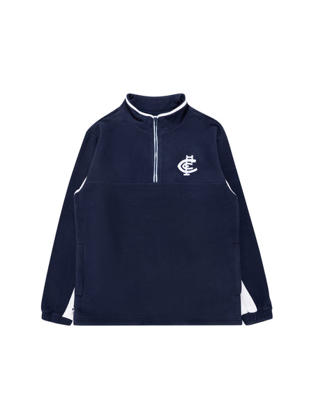 Carlton Blues Mens Adults Team Quarter Zip Polar Fleece