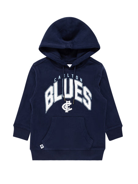 Carlton Blues Youth Kids Team Crest OTH Hoody