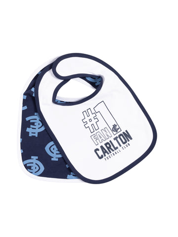 Carlton Blues Babies Infants 2 Pack Bib Set