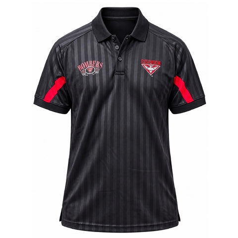 Essendon Bombers AFL Mens Shaped Panel Poly Polo Shirt