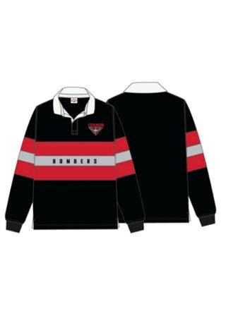 Essendon Bombers Mens Adults Paneled Rugby Top Polo