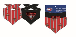 Essendon Bombers AFL Baby Bandana Dribble Bibs - 2 Pack