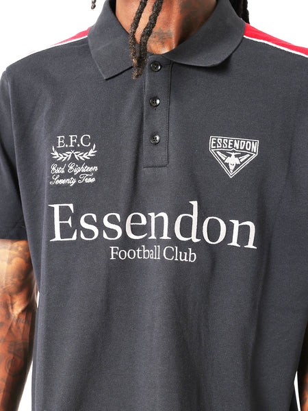 Essendon Bombers Mens Adults Multi Logo Polo Shirt