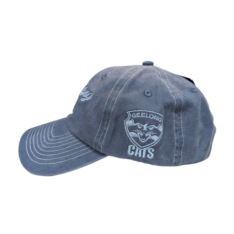 Geelong Cats Mens Adults Cotton Sunbleached Dad Cap