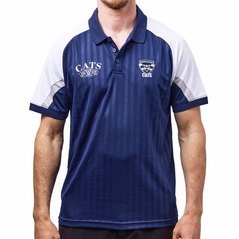 Geelong Cats AFL Mens Shaped Panel Poly Polo Shirt