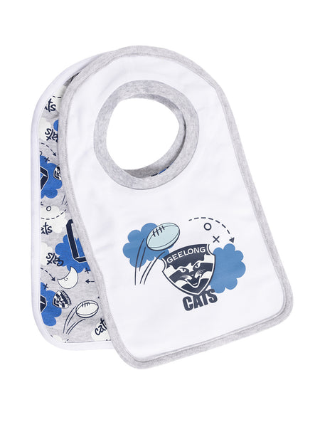 Geelong Cats Baby Infants 2 Pack Bib Set
