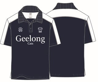 Geelong Cats Mens Adults Multi Logo Polo Shirt