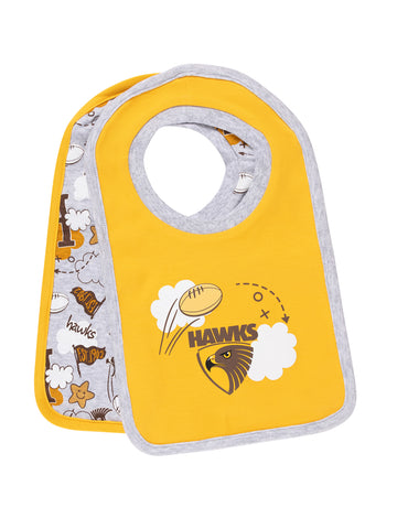 Hawthorn Hawks Baby Infants 2 Pack Bib Set