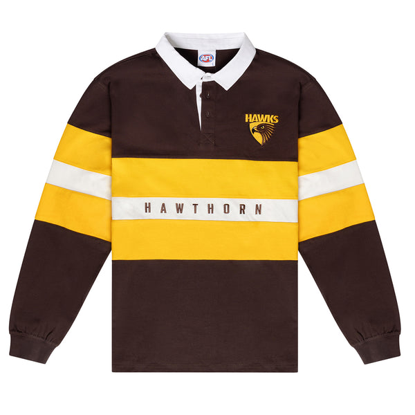 Hawthorn Hawks Mens Adults Paneled Rugby Top Polo