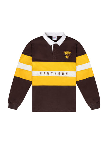 Hawthorn Hawks Mens Adults Paneled Rugby Top Polo