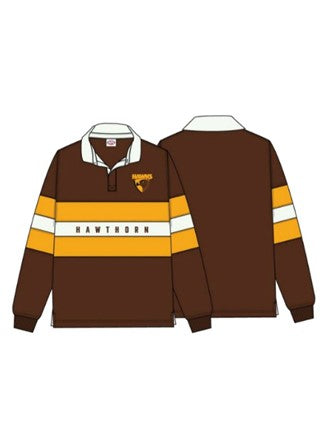 Hawthorn Hawks Mens Adults Paneled Rugby Top Polo