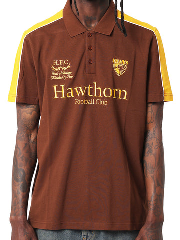 Hawthorn Hawks Mens Adults Multi Logo Polo Shirt