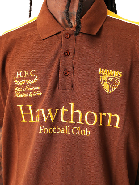 Hawthorn Hawks Mens Adults Multi Logo Polo Shirt