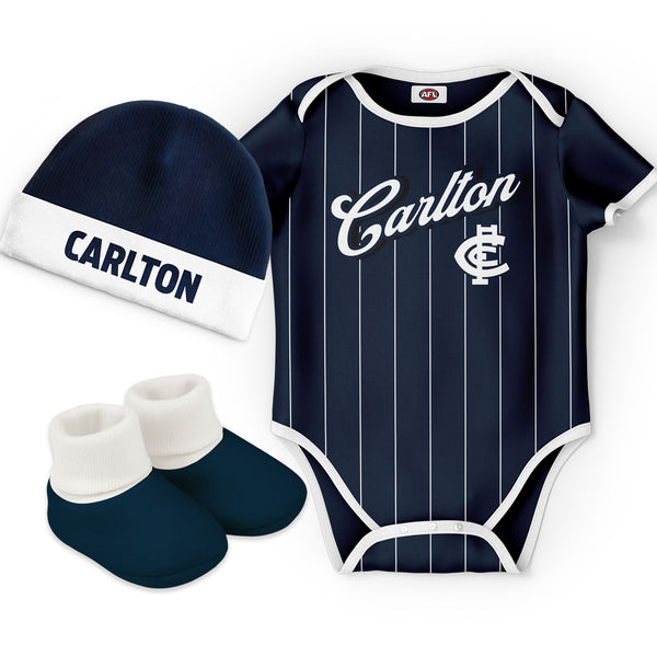 Carlton Blues 'Lullaby' Baby Romper Bodysuit 3pc Gift Set