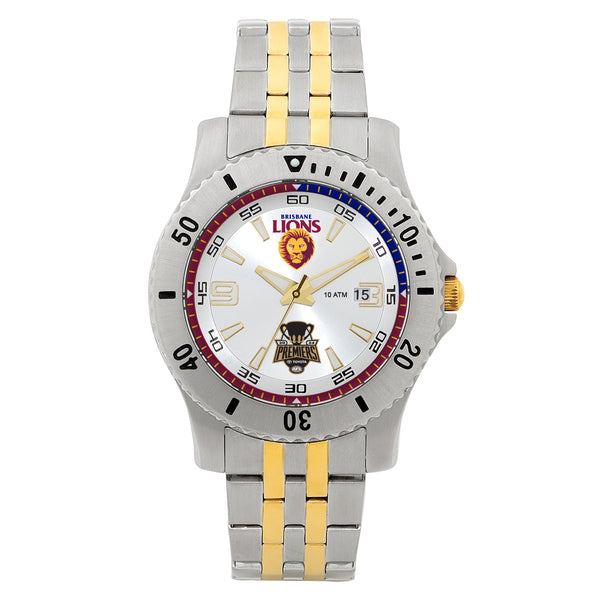 Brisbane Lions 2024 Premiers Two Tone Metal Watch