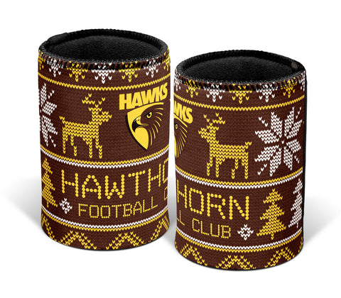 Hawthorn Hawks Christmas Ugly Can Cooler