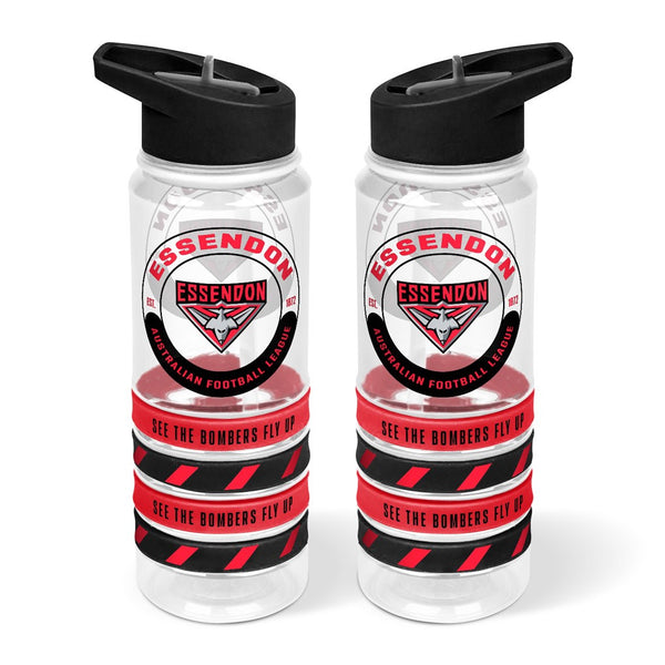 Essendon Bombers Tritan Bottle with Rubber Bands