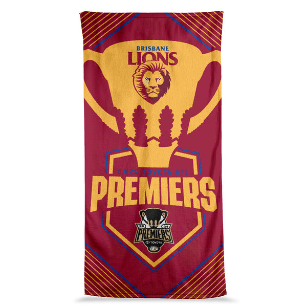 Brisbane Lions 2024 Premiers Logo Beach Towel PH2