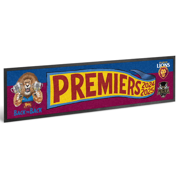 Brisbane Lions 2025 Premiers Caricature Bar Runner PH1