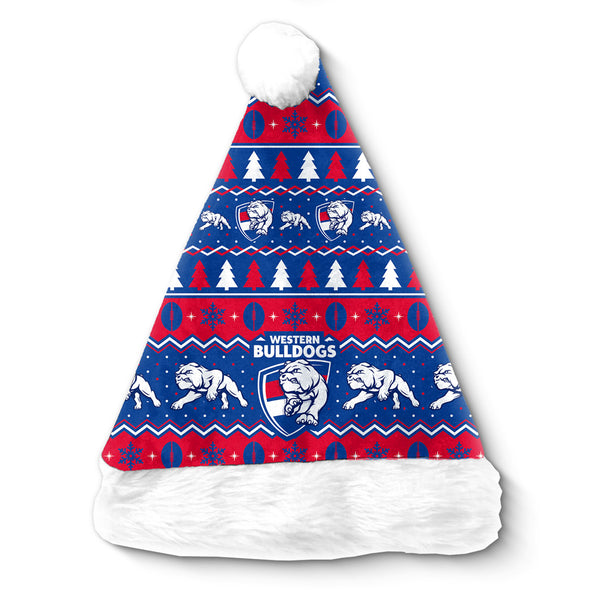 Western Bulldogs AFL Christmas Santa Hat