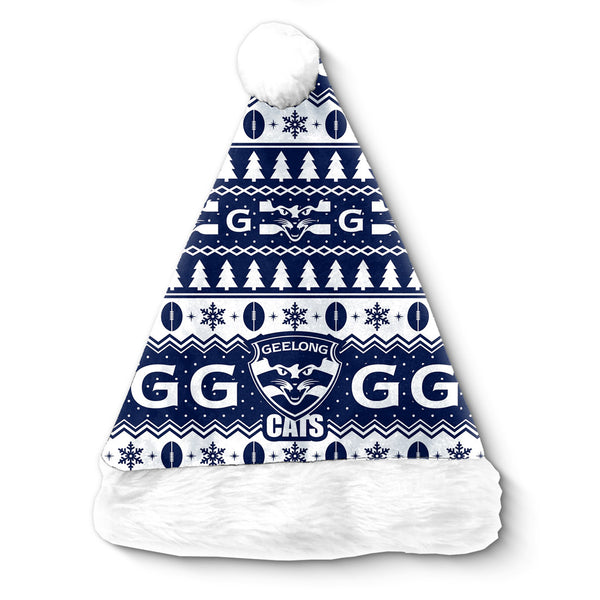 Geelong Cats AFL Christmas Santa Hat