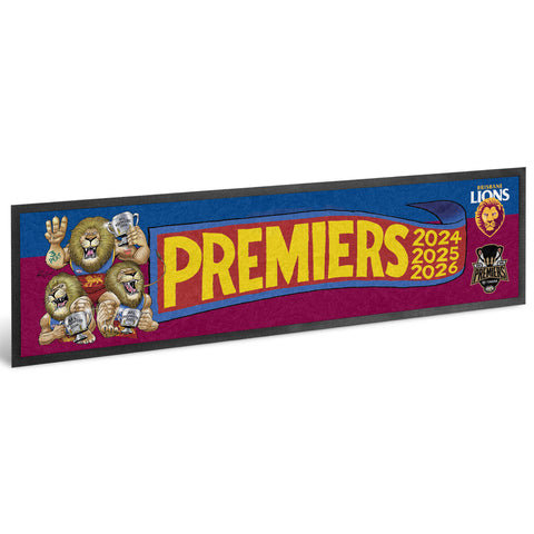 PREORDER - Brisbane Lions 2026 Premiers Caricature Bar Runner PH1
