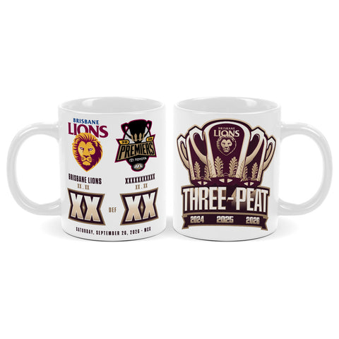 PREORDER - Brisbane Lions 2026 Premiers Score Mug PH1