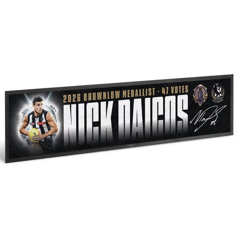 PREORDER - Collingwood Magpies Nick Daicos 2026 Brownlow Medal Bar Runner