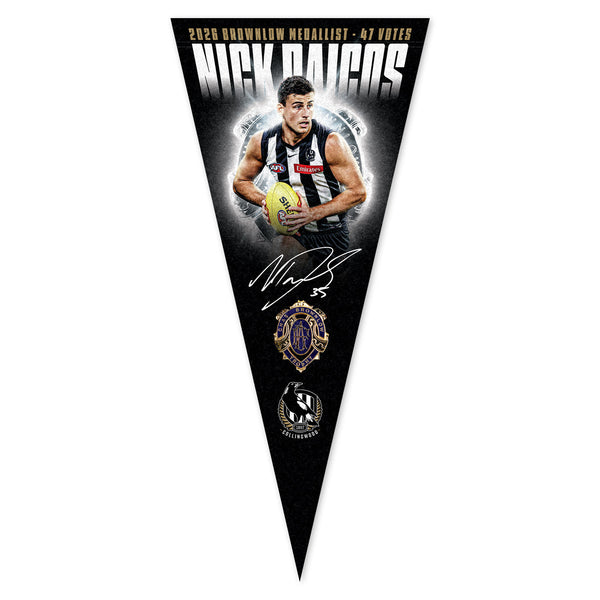 PREORDER - Collingwood Magpies Nick Daicos 2026 Brownlow Medal Pennant