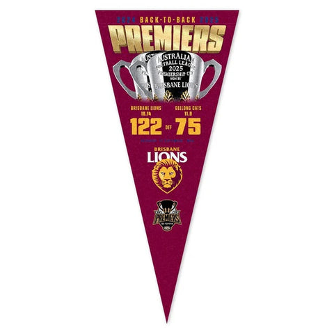 Brisbane Lions 2025 Premiers Score Pennant PH1