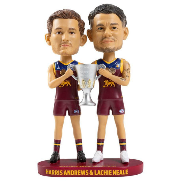 Brisbane Lions Bobblehead 2024 Permiership Co-Captain Harris Andrews & Lachie Neale