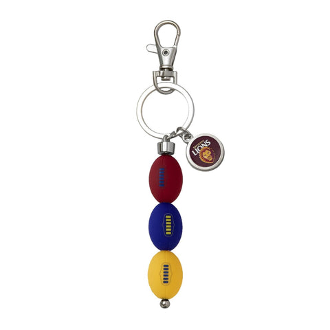 Brisbane Lions AFL 3 Ball Charm Keyring