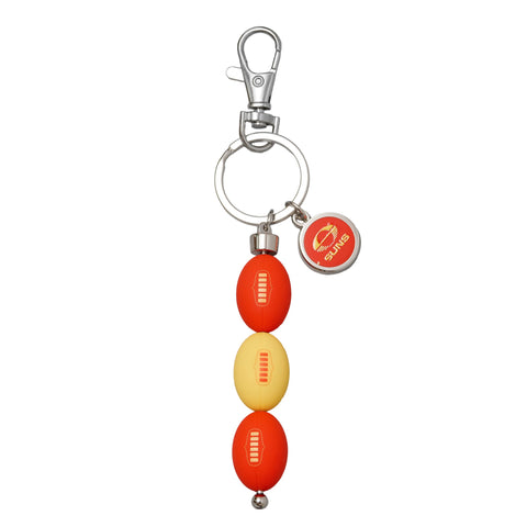 Gold Coast Suns AFL 3 Ball Charm Keyring