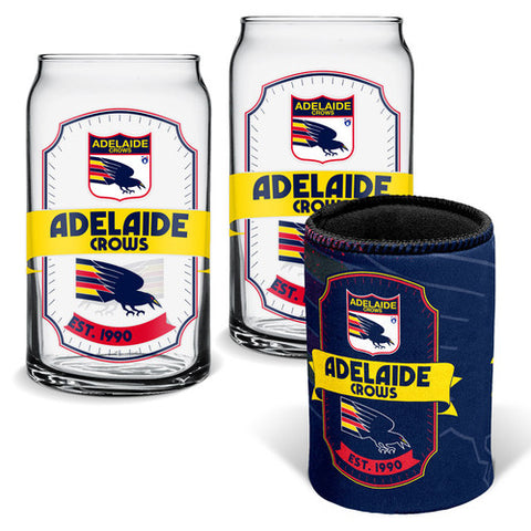 Adelaide Crows Can Glasses and Can Cooler