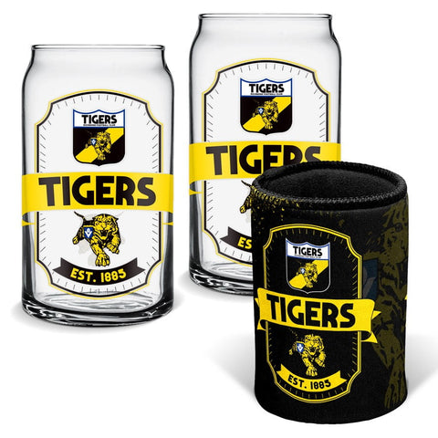 Richmond Tigers Can Glasses and Can Cooler