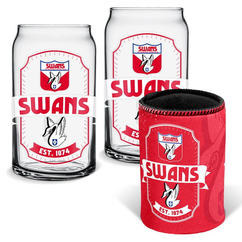 Sydney Swans Can Glasses and Can Cooler