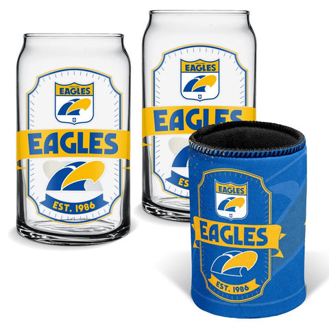 West Coast Eagles Can Glasses and Can Cooler