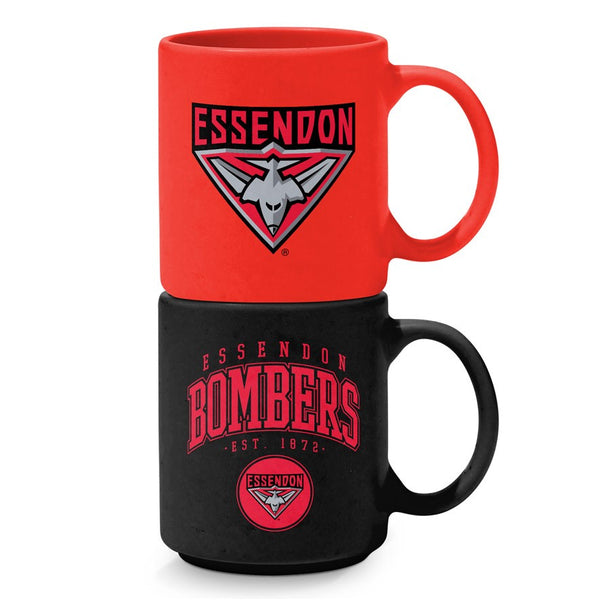 Essendon Bombers Set of 2 Stackable Mugs