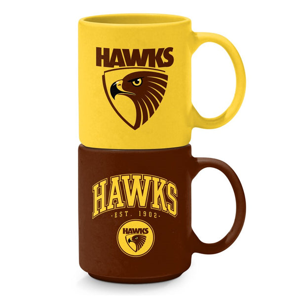 Hawthorn Hawks Set of 2 Stackable Mugs